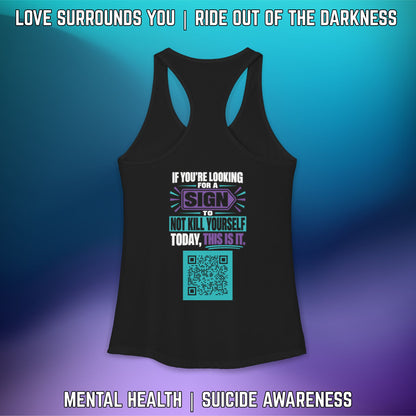 If You're Looking for a Sign.... QR Code Women's Ideal Racerback Tank - LSY