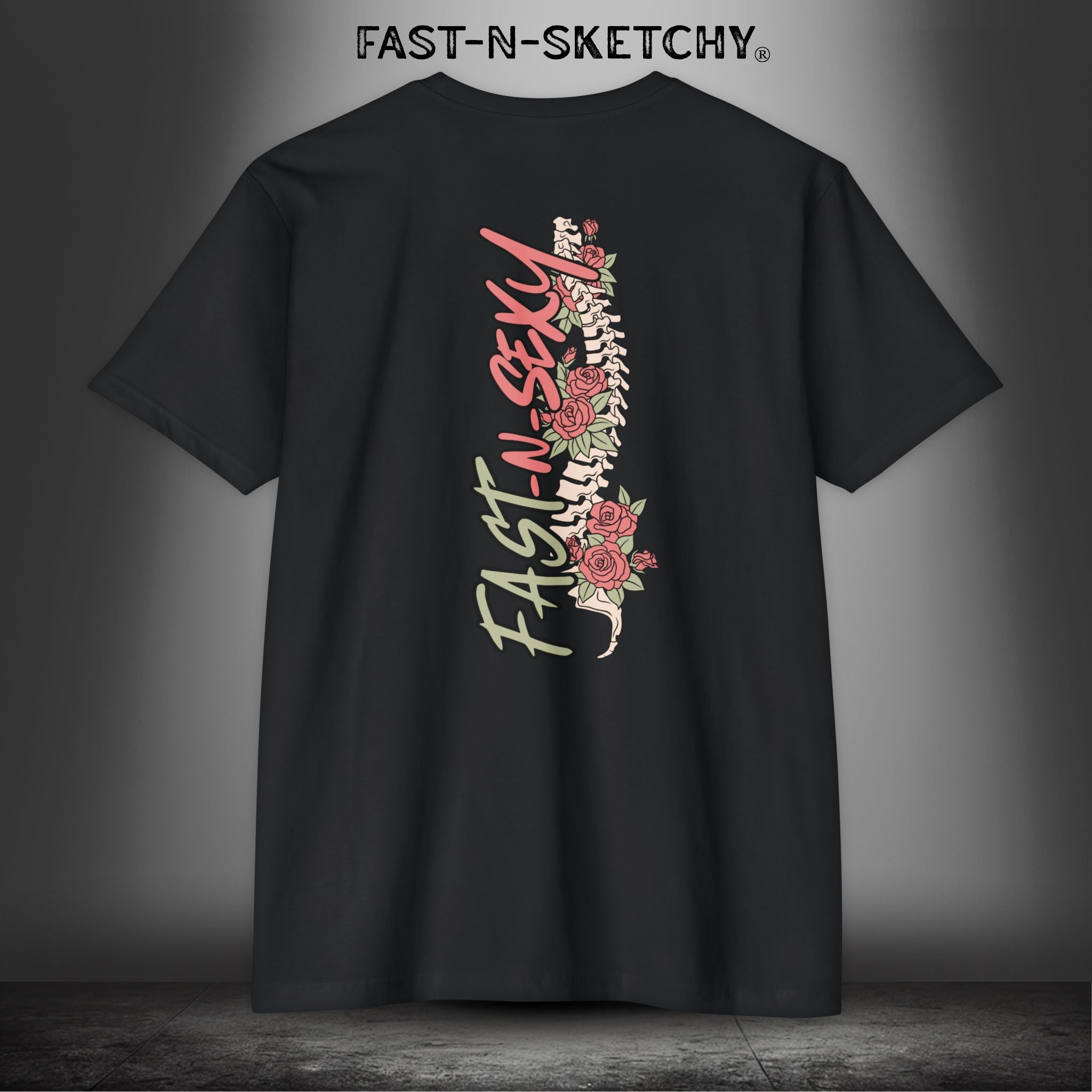 FAST-N-SEXY™ WITH SPINE/FLOWERS: T-shirt Next Level 6210