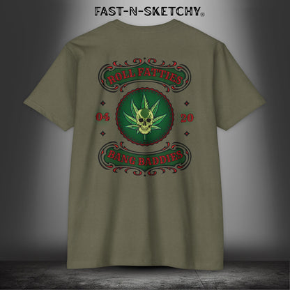 The Highlife: Roll Fatties & Bang Baddies: Biker Edition Premium Fitted Tee