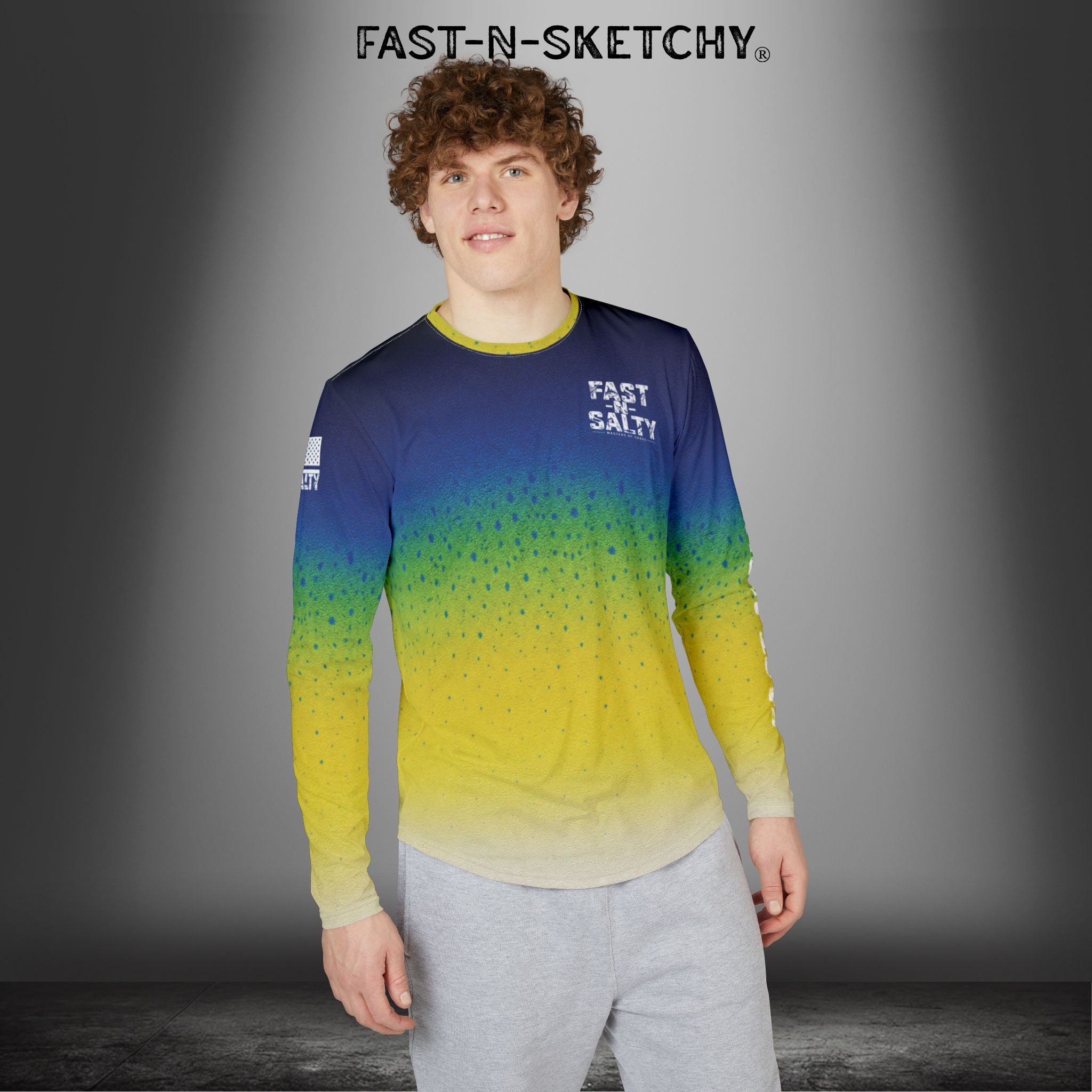 Mahi Mahi Dolphin Camo Fast-N-Salty UV Protection Long Sleeve Shirt