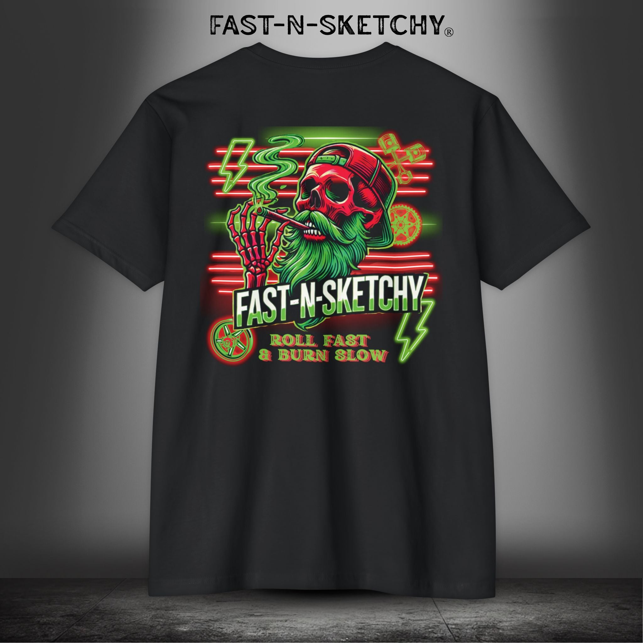 JUST BE BLUNT: ROLL FAST & BURN SLOW by FNS - T-shirt Classic Fit Crewneck - Next Level 6210