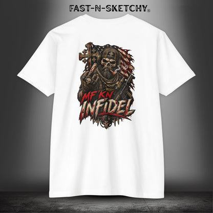 Infidel Skull Tee — Patriotic American Flag Skull: Military Edition