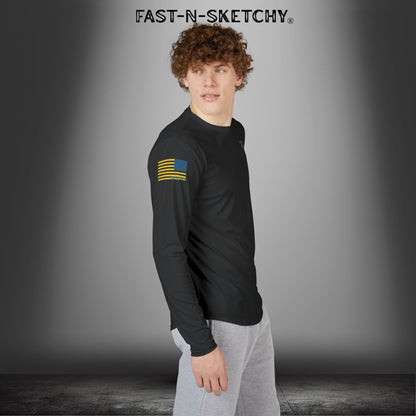 Tease 'Em Up #2: FAST-N-SALTY, FAST-N-SALTY: (Black) UV Protection Long Sleeve Shirt (Marlin) Perfect for Outdoor Adventures and Fishing