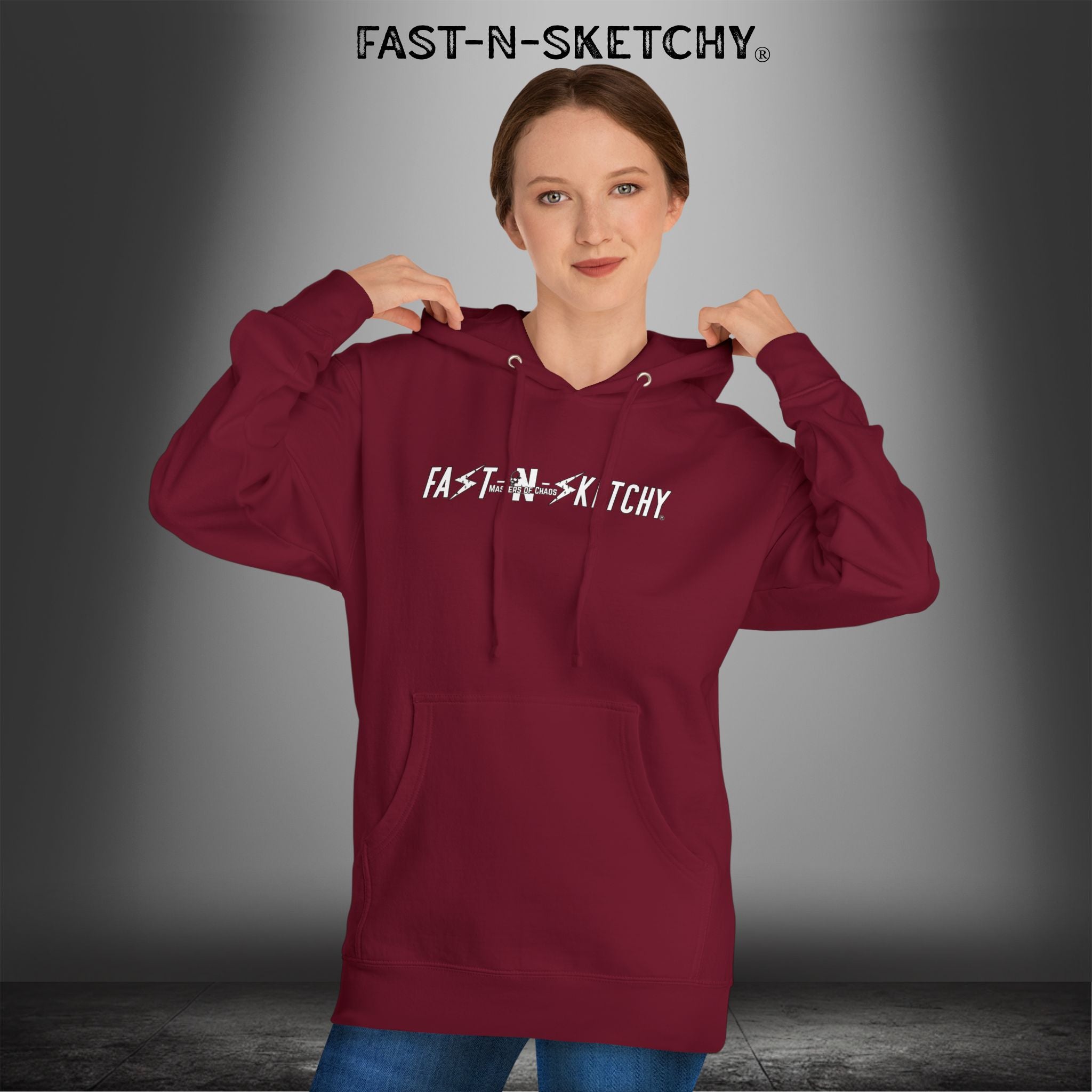 Fast-N-Sketchy Hoodie — Skull Lightning Logo "Live Your Life"