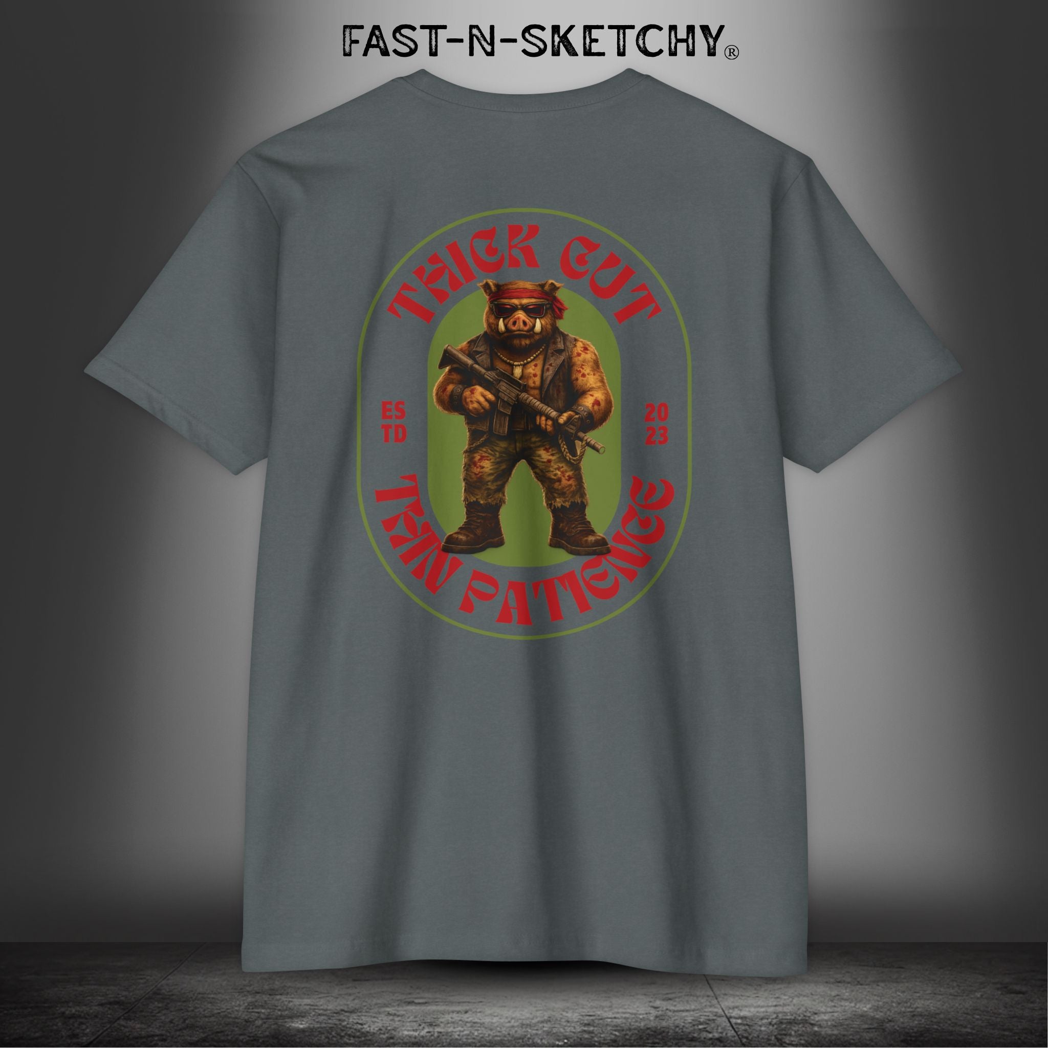 Porkchop, Thick Cut Thin Patience: Military Edition Premium Fitted Tee