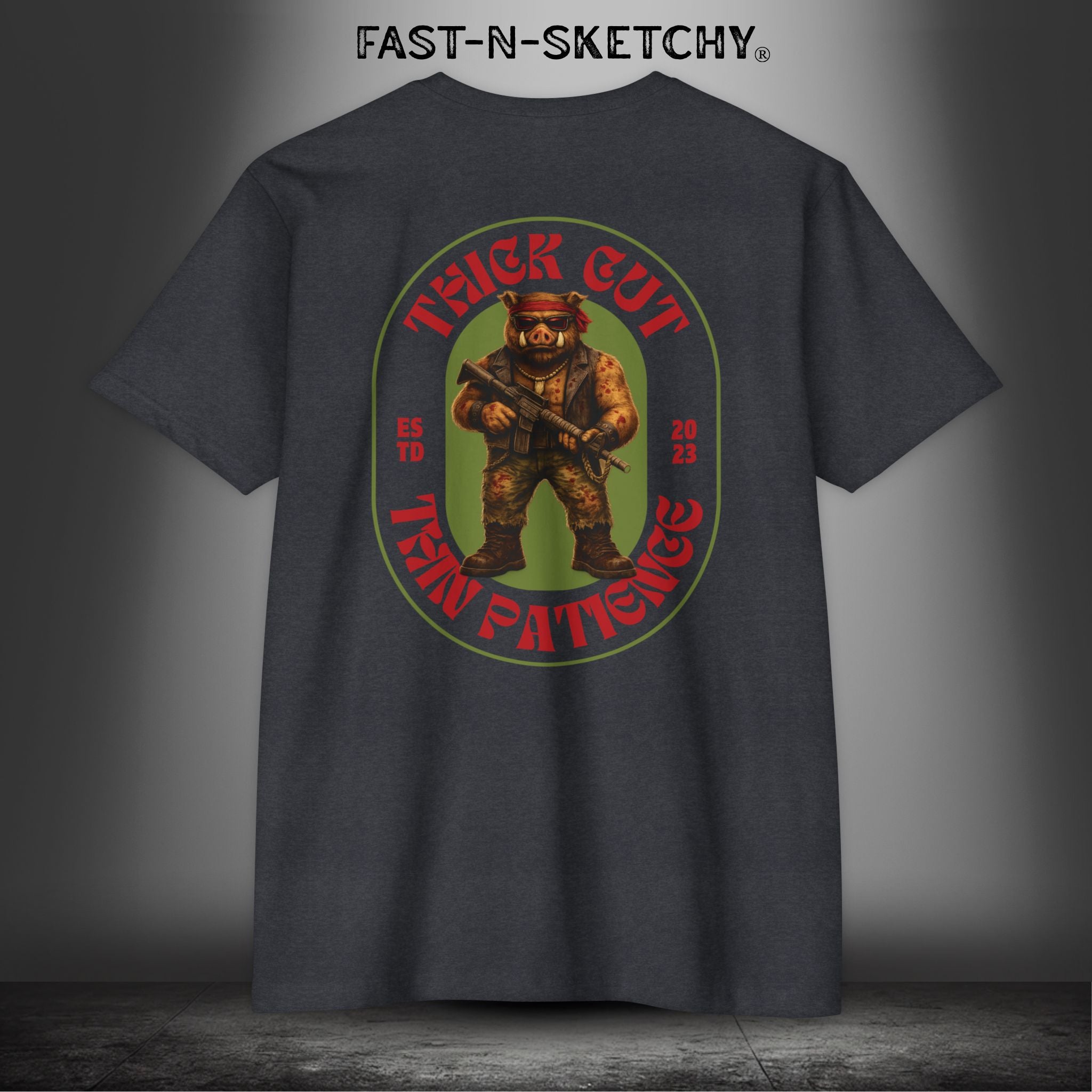 Porkchop, Thick Cut Thin Patience: Military Edition Premium Fitted Tee