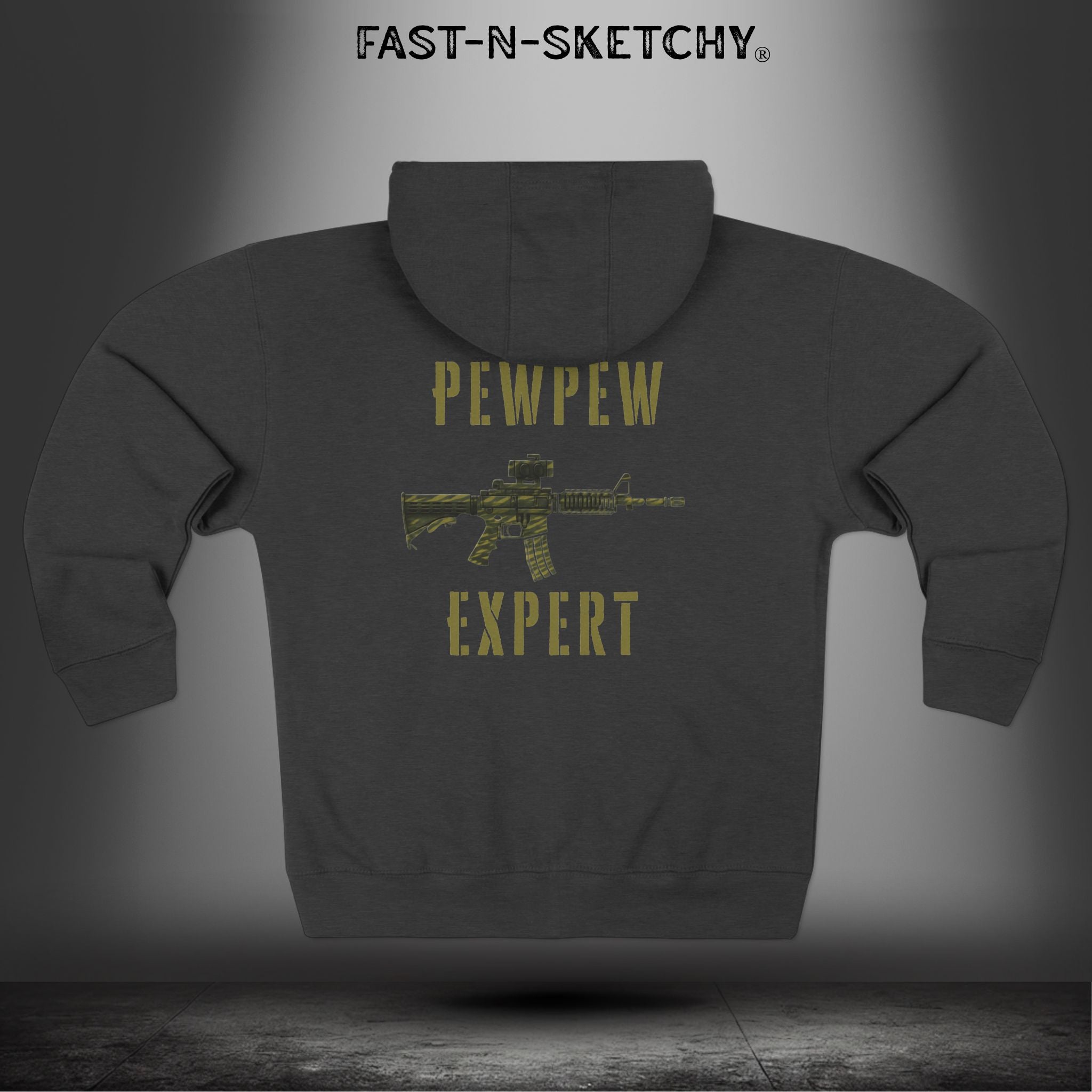 Pew Pew Expert: Military Edition -  Zip Hoodie