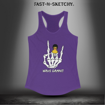 Jeep Edition:Wave Damnit created by Holly - Women's Graphic Racerback Tank Top