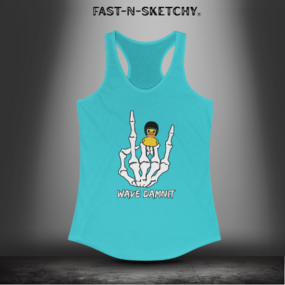 Jeep Edition:Wave Damnit created by Holly - Women's Graphic Racerback Tank Top