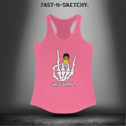 Jeep Edition:Wave Damnit created by Holly - Women's Graphic Racerback Tank Top