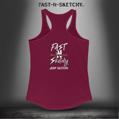 Jeep Edition:Wave Damnit created by Holly - Women's Graphic Racerback Tank Top