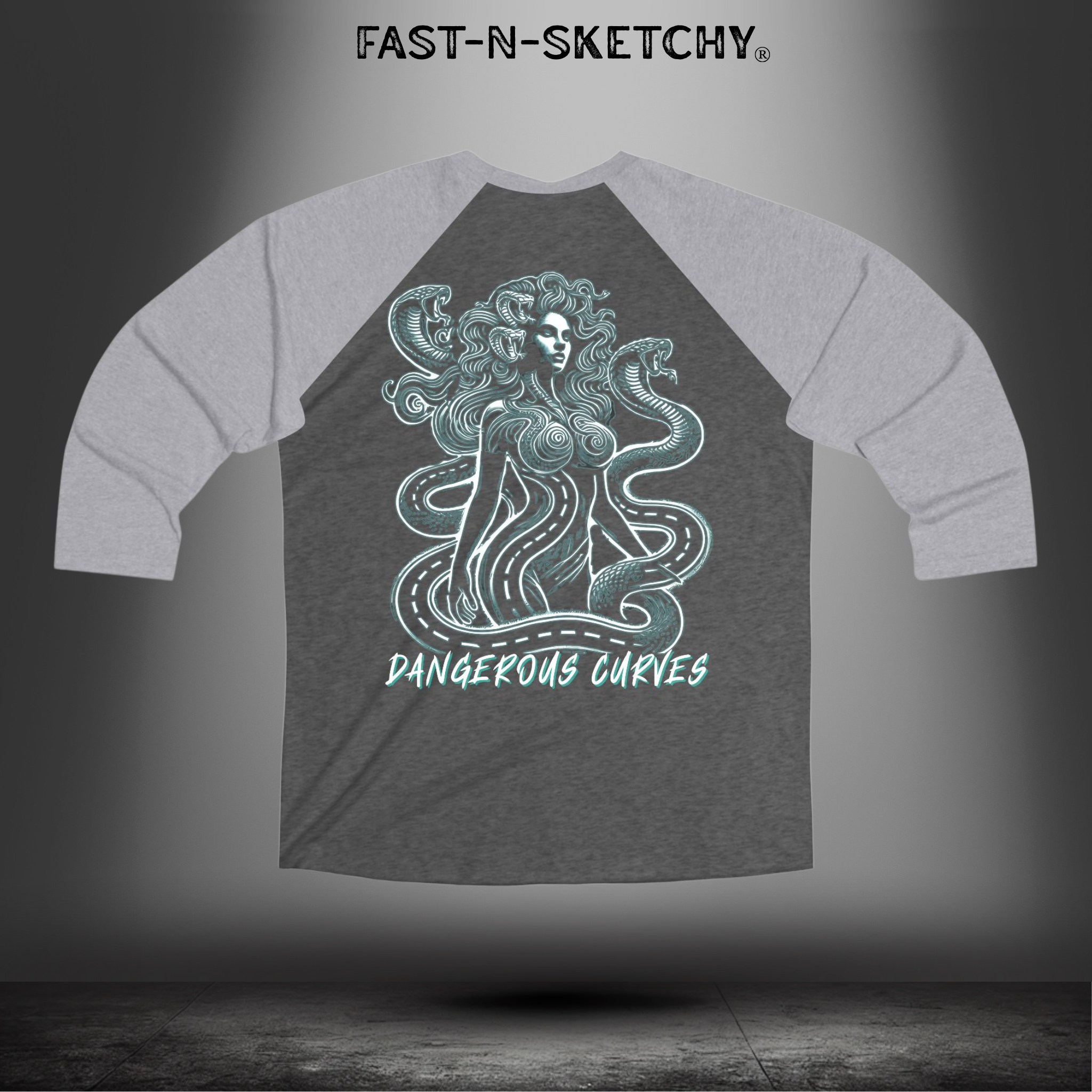 DANGEROUS CURVES - FAST-N-SEXY™: Unisex Tri-Blend 3\4 Raglan Tee