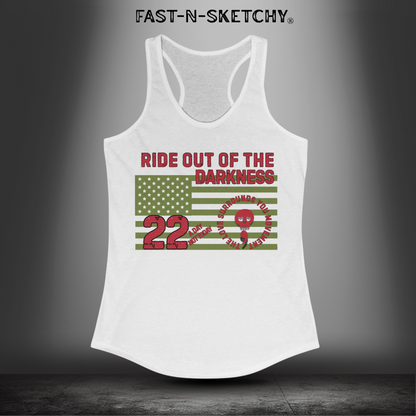 Military Edition Flag Racerback Tank 22 a Day, Not Today | Love Surrounds You & Ride Out of the Darkness - LSY
