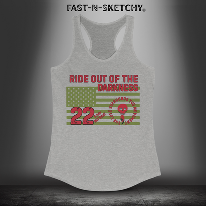 Military Edition Flag Racerback Tank 22 a Day, Not Today | Love Surrounds You & Ride Out of the Darkness - LSY