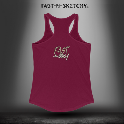 Pretty In Camo, Deadly In Boots: MJilitary Edition Racerback Tank FAST-N-SEXY