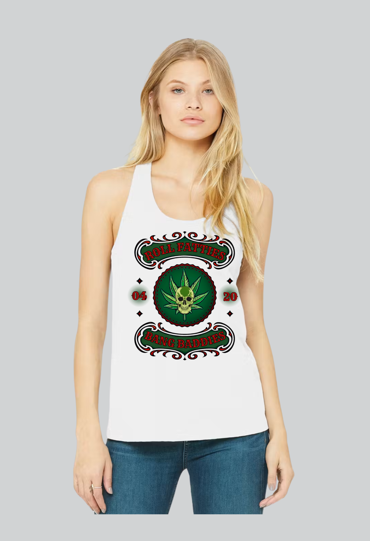 The Highlife: Roll Fatties & Bang Baddies: Biker Edition Women's Racerback Tank