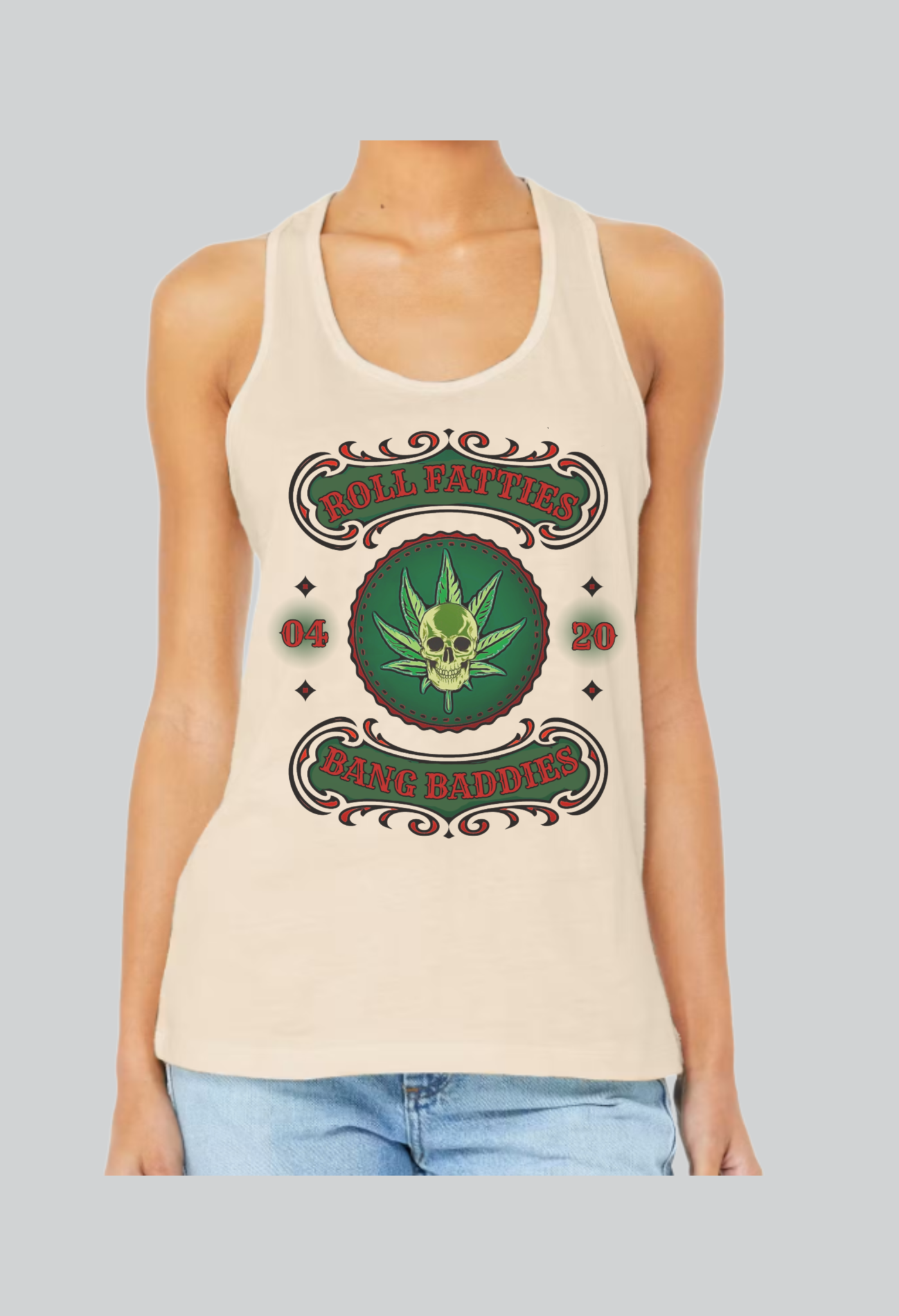 The Highlife: Roll Fatties & Bang Baddies: Biker Edition Women's Racerback Tank
