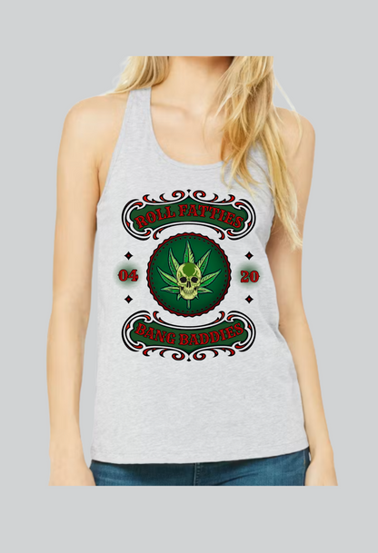 The Highlife: Roll Fatties & Bang Baddies: Biker Edition Women's Racerback Tank
