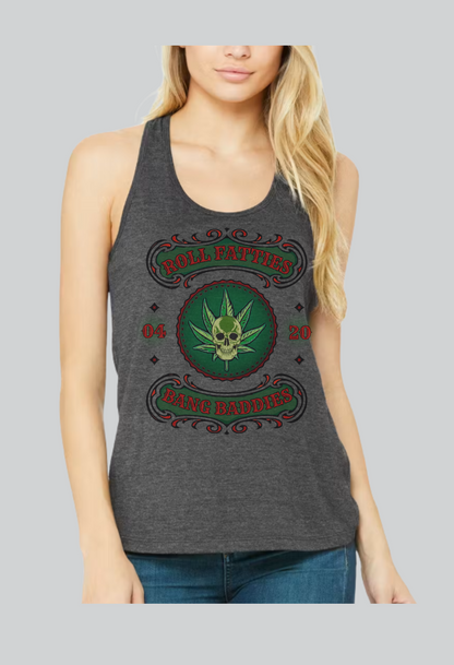 The Highlife: Roll Fatties & Bang Baddies: Biker Edition Women's Racerback Tank