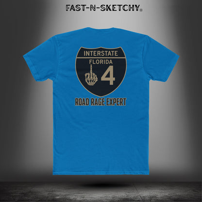 I-4 Road Rage Expert Florida (Black Sign) Premium Fitted Tee: Biker Edition Relaxed Classic Tee