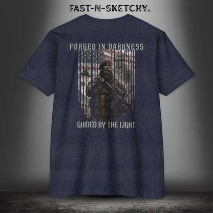 Forged in Darkness Military Edition — "Guided by the Light" Patriotic Tee
