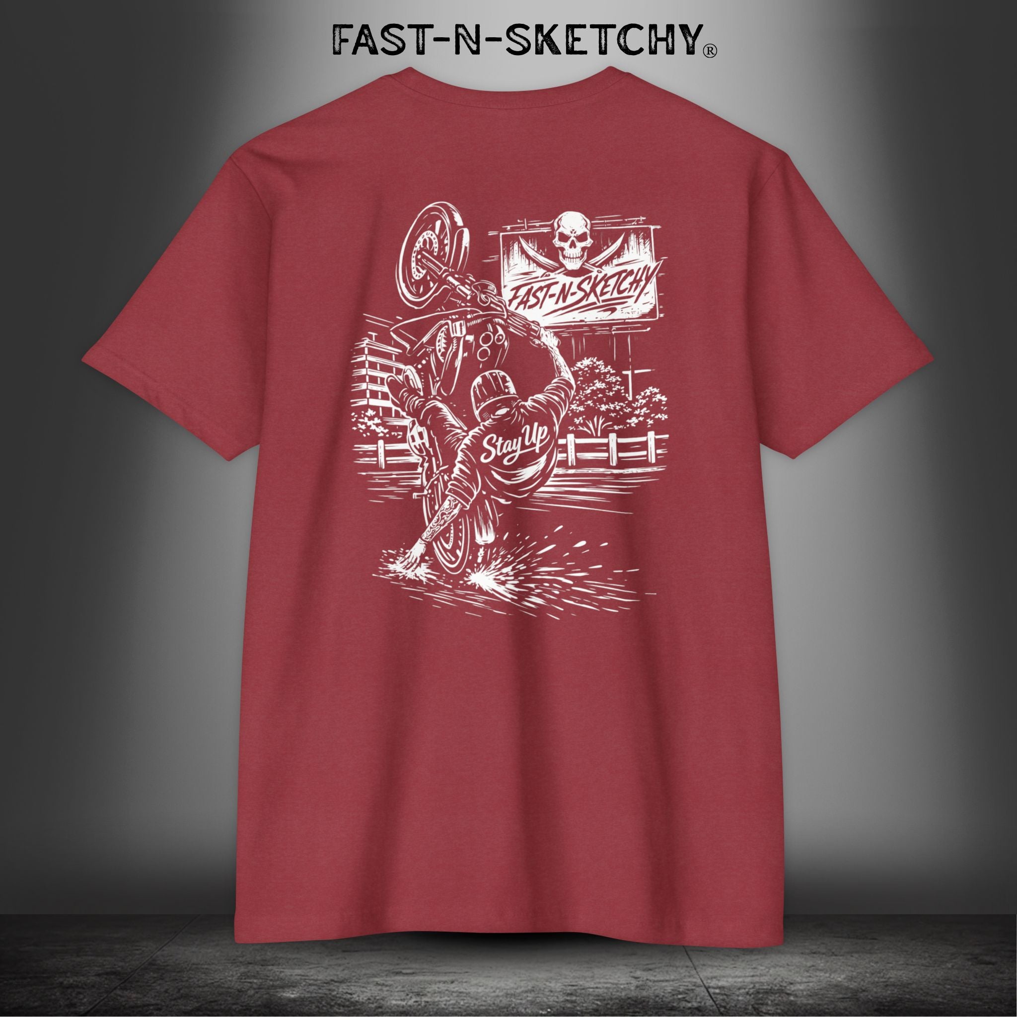 Stay Up Biker Edition Premium Fitted Tee