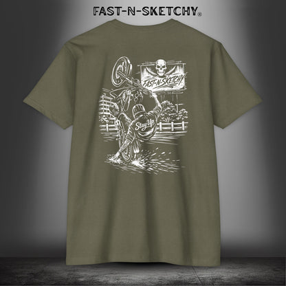 Stay Up Biker Edition Premium Fitted Tee