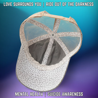If You're Looking for a Sign.... Suicide Awareness Women's Washed Mesh-Back Cap with High Ponytail Hole - LSY