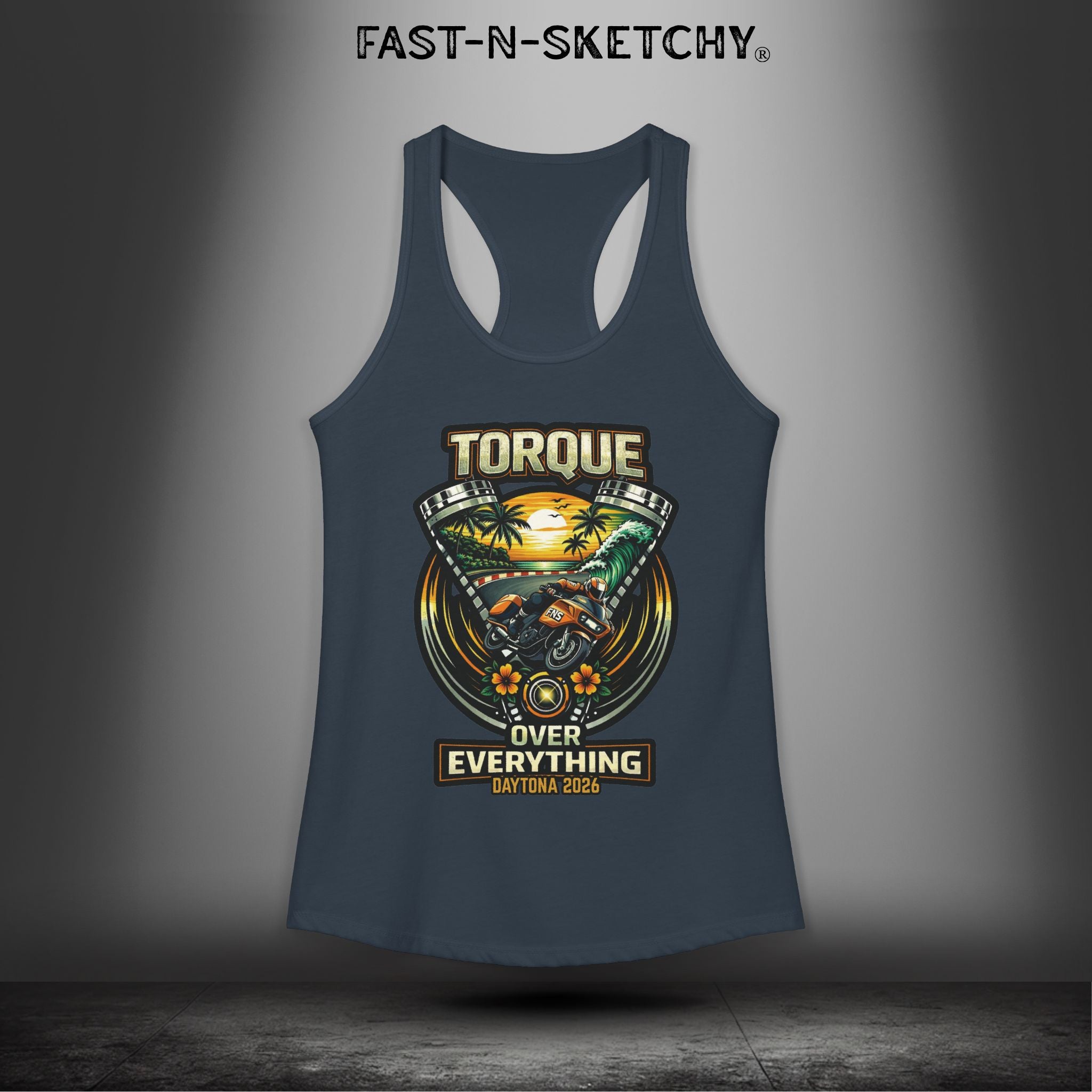 Torque Over Everything: Daytona Bike Week Bagger Racing Biker Edition Razorback Tank