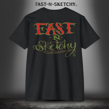 ORIGINAL FNS LOGO (Military Greed/Red): T-shirt Next Level 6210
