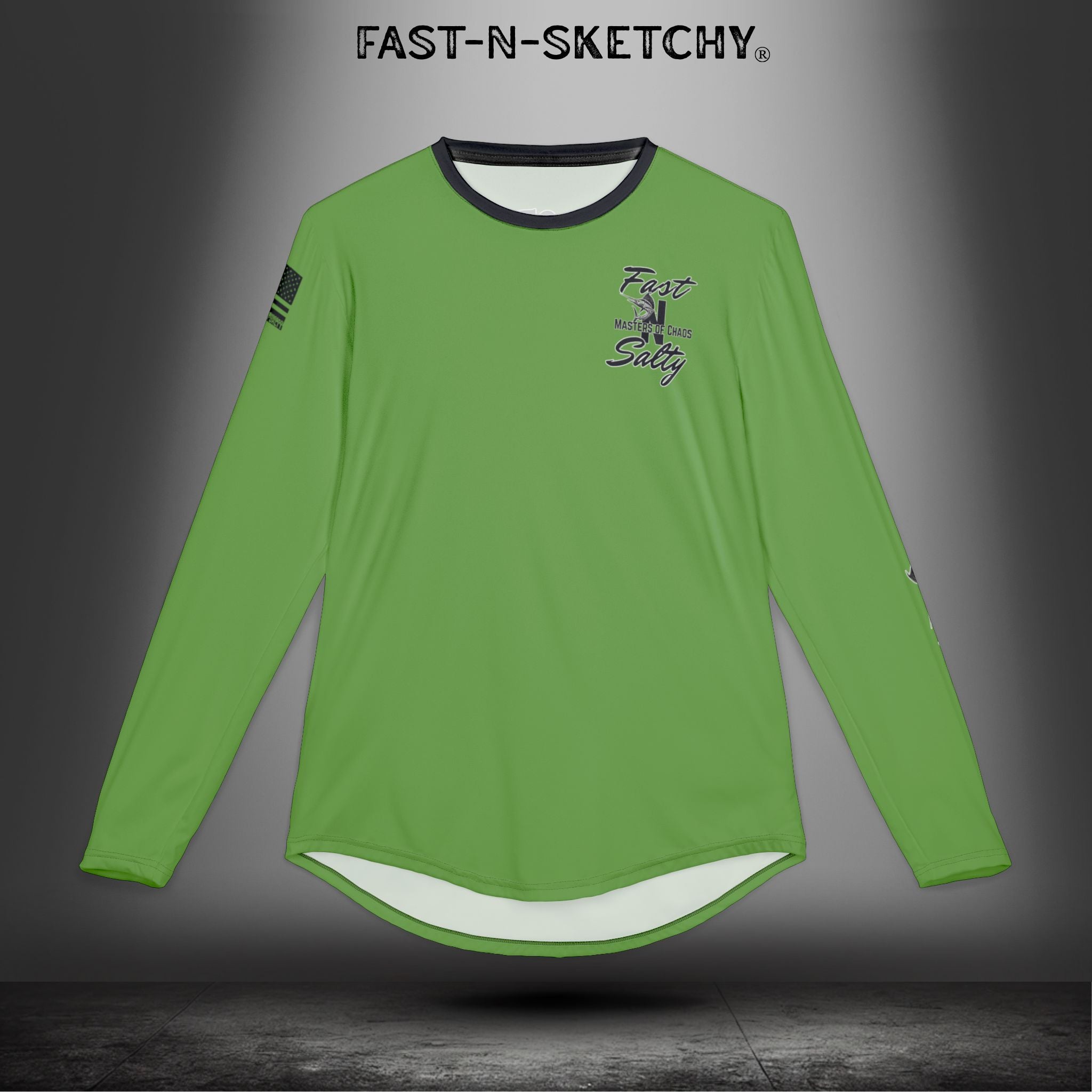 Fast-N-Salty UV Protection Long Sleeve Shirt - (Green) Perfect for Outdoor Adventures and Fishing