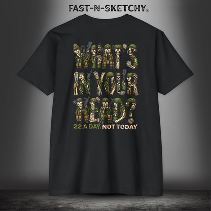22 a Day, Not Today: Zombie T-Shirt by FAST-N-SKETCHY® - CVC Black