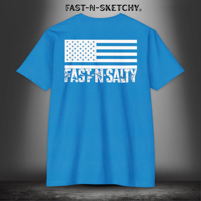 Fast-N-Salty Flag Tee — Premium Fitted Patriotic T-Shirt