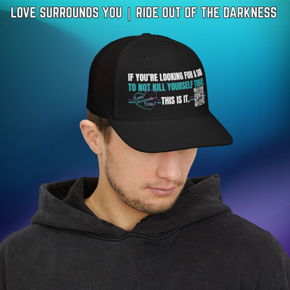 If You're Looking for a Sign QR Code Suicide Awareness Snapback Richardson 112 Trucker Cap - LSY