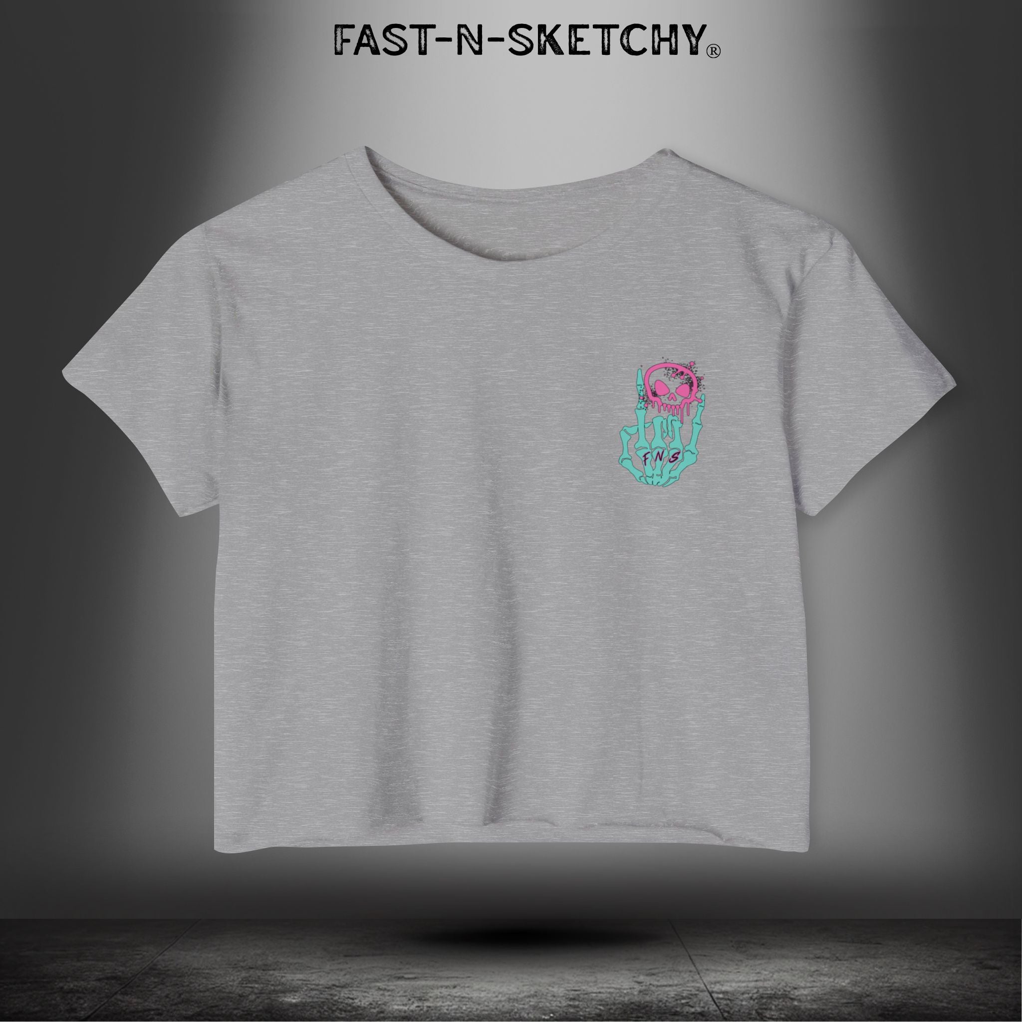 FAST-N-SEXY™ WITH HALF SKULL: Festival Crop Top