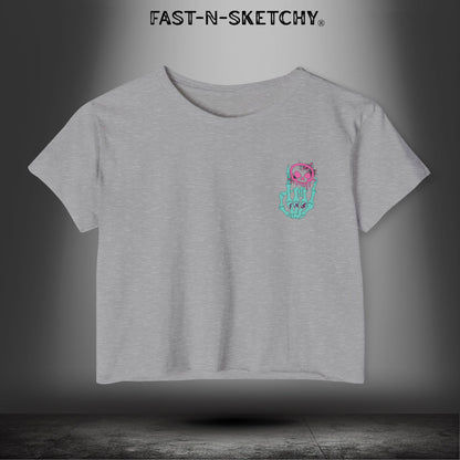 FAST-N-SEXY™ WITH HALF SKULL: Festival Crop Top