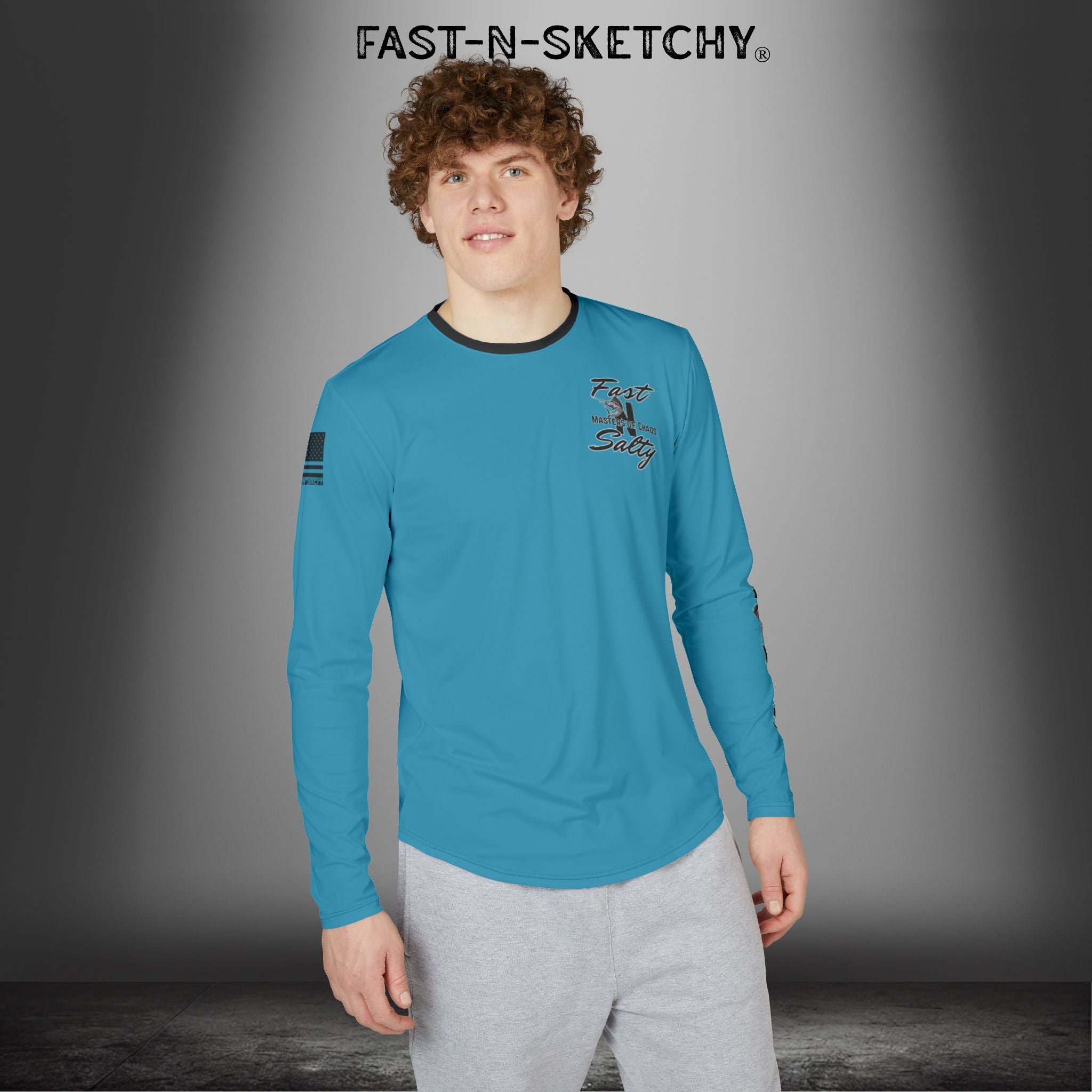 Fast-N-Salty UV Protection Long Sleeve Shirt - (Blue) Perfect for Outdoor Adventures and Fishing