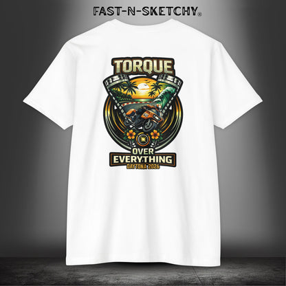 Torque Over Everything: Daytona Bike Week Bagger Racing Biker Edition Premium Tee (White/Light Colors)