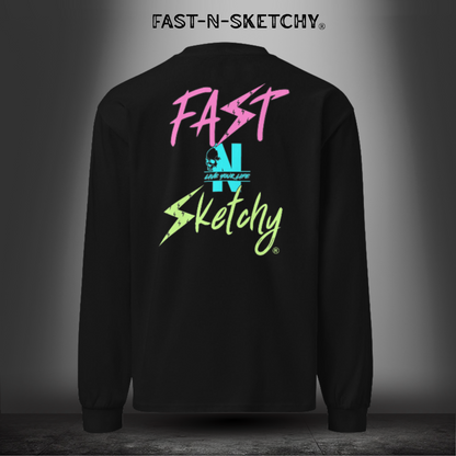 FAST-N-SKETCHY®: Premium Heavyweight Long Sleeve Shirt (Neon)