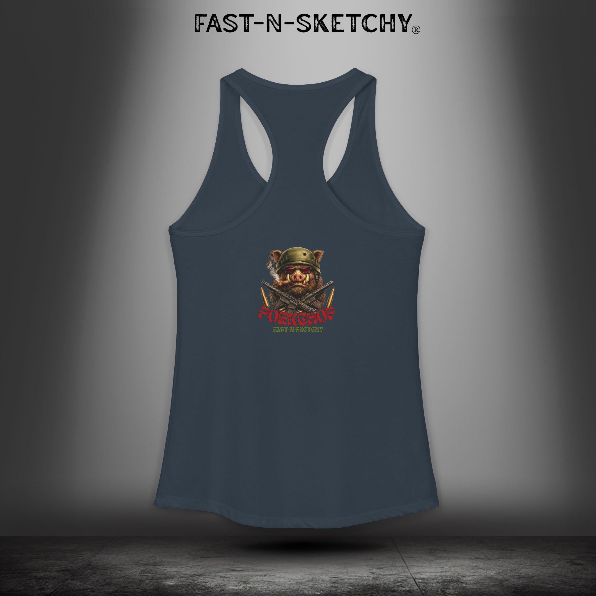 Porkchop, Thick Cut Thin Patience: Military Edition Racerback Tank