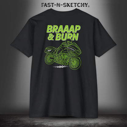 BRAAAP & BURN: Bagger Racing Biker Edition Premium Fitted Tee