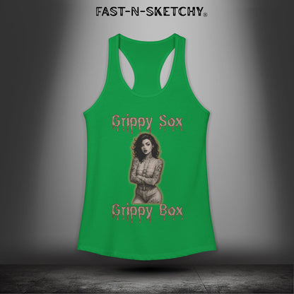 Grippy Sox Grippy Box: FAST-N-SKETCHY - Racerback Tank Top