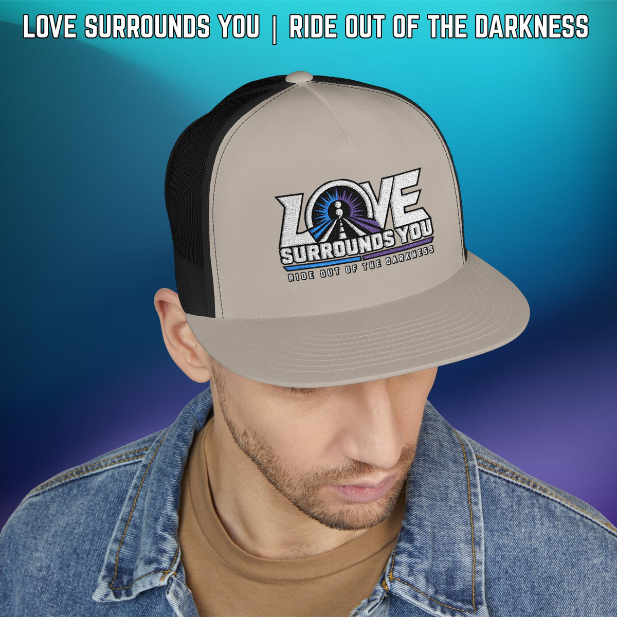 Love Surrounds You Trucker Hat — Mental Health & Suicide Awareness Cap - LSY