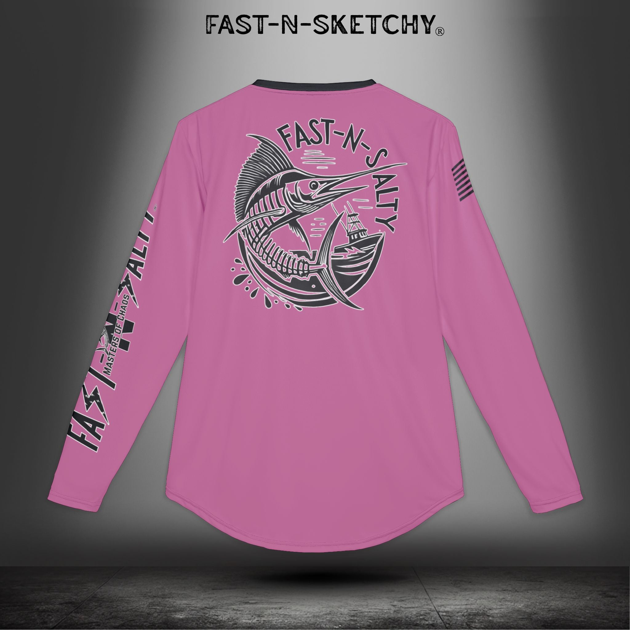 Fast-N-Salty UV Protection Long Sleeve Shirt - (Pink) Perfect for Outdoor Adventures and Fishing
