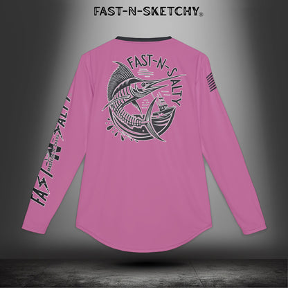 Fast-N-Salty UV Protection Long Sleeve Shirt - (Pink) Perfect for Outdoor Adventures and Fishing