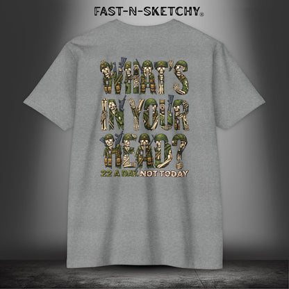 22 a Day, Not Today: Zombie T-Shirt by FAST-N-SKETCHY® - Dark Heather Grey