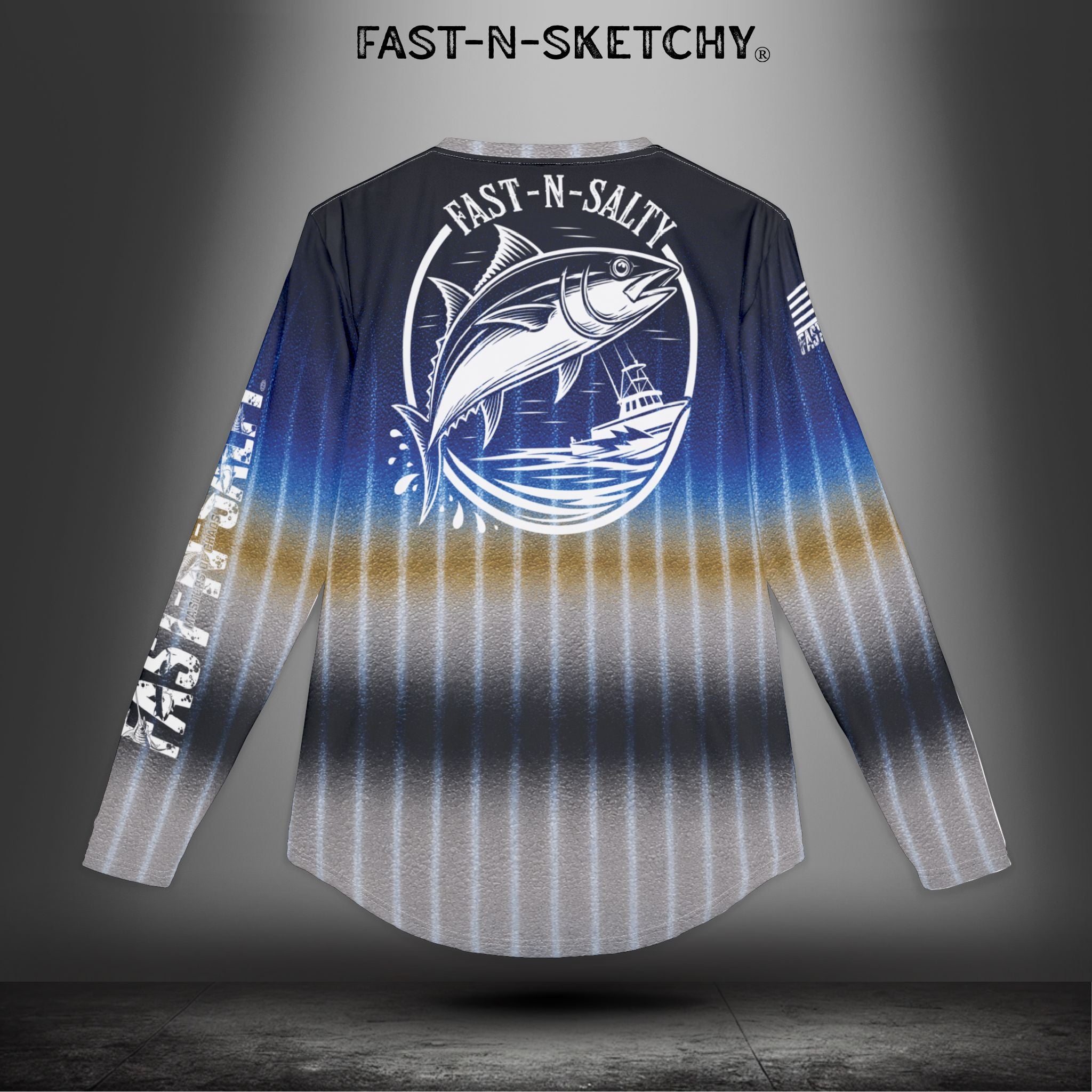 Bluefin Tuna Camo Fast-N-Salty UV Protection Long Sleeve Shirt