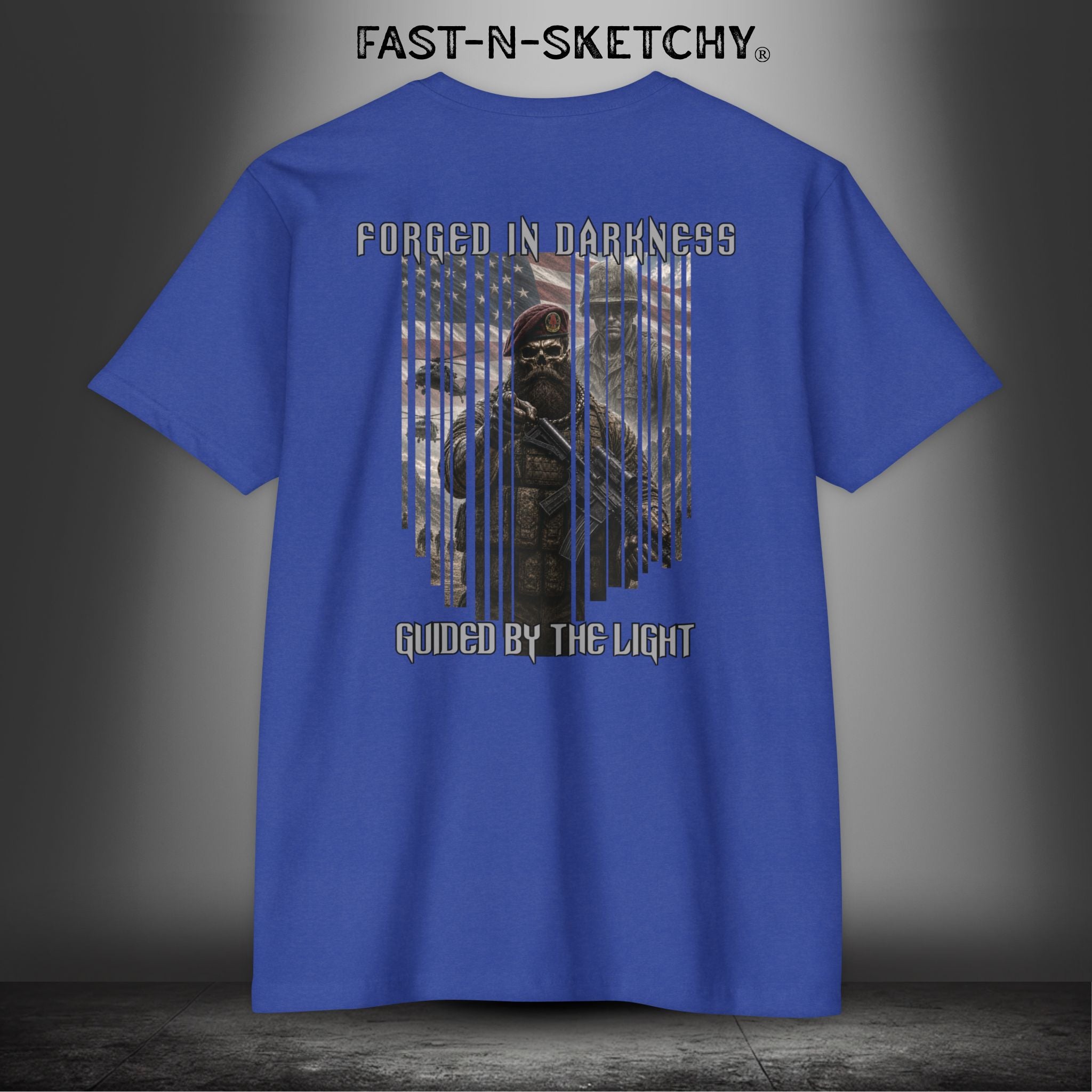Forged in Darkness Military Edition — "Guided by the Light" Patriotic Tee