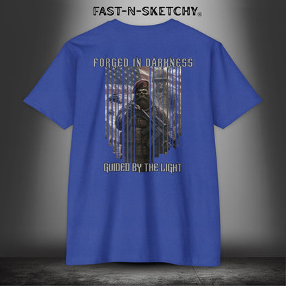 Forged in Darkness Military Edition — "Guided by the Light" Patriotic Tee