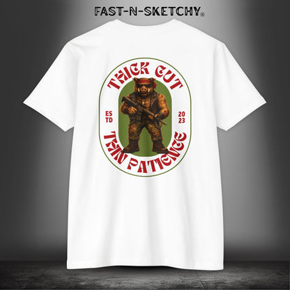Porkchop, Thick Cut Thin Patience: Military Edition Premium Fitted Tee